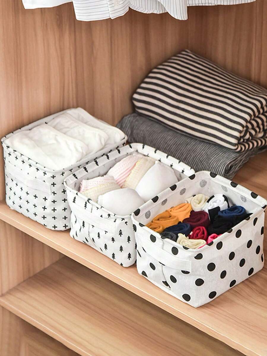 1 件迷你可折叠织物收纳篮，简约可爱的办公桌整理盒，棉麻小储物容器