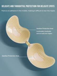 2/3/4 Peças Sutiãs Invisíveis Adesivos em Formato de Manga - Sutiãs de Silicone Sem Alças com Efeito Push-Up para Vestidos Sem Costas, Almofadas Autoadesivas Respiráveis e Reutilizáveis para Levantar o Busto, Amigáveis com a Pele