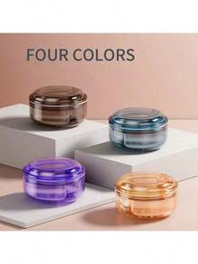 1个多色假牙盒，便携式牙科保持器容器，带清洁浸泡功能，无需电池，适用于局部牙科矫正器和正畸矫治器 - 彩色 - 查看 2