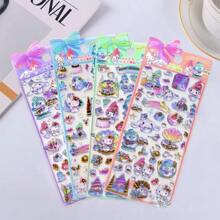 Sanrio 4pcs Sanrio 3d Stereo Decorative Stickers, Colorful Stickers, Suitable For Handicrafts, Gifts And Body Decoration, Diy Their Own Small Items, Gem Stereo Stickers-Suitable For Reward Stickers.