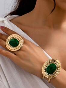 2pcs/Set Elegant Luxury Fashion Jewelry Bracelet And Ring Set For Women