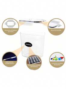 Set de 15 Recipientes Herméticos Contenedores para Alimentos Color Transparente Hermética Multiusos Almacenamiento Organizador Kitchen Storage Food Keeper - Transparente - Ver 8