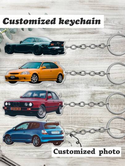 1pc Customized Car Keychain, Personalized Photo Image Model Shape, Acrylic Keychain, Flying Motorcycle Pendant, Japanese Car Style Gift, For Him, Race Car Driver, Boyfriend, Father, Man, Husband. Lightweight, Breathable, Interesting, Cute, Loving, Soft, Comfortable Customization, Unique, Ideal Gift For Him, Ideal Gift For Her, Ideal Gift For Boyfriend,,Practical Gift