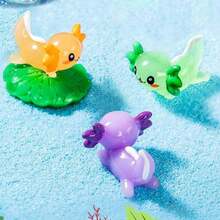 10/20/30pcs Glow-In-The-Dark Hexagonal Newt Miniature Statues, Resin Nautical Animal Themed Garden Decor, Bath, Car Ornaments And Desk Decorations - Multicolor - View 8