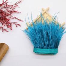 1Meter 8-10cm Colorful DIY Ostrich Feather Trims Crafts Plume Sewing Clothing Accessories White Feathers Ribbon Wedding Party Accessories - Multicolor - View 25