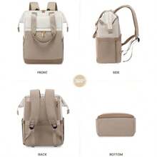 Minimalist Women's Laptop Backpack With Large Capacity, Colorblock Design, Suitable For Travel And Commute - Multicolor - View 6