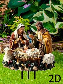 2D平面信徒亚克力地面挂件植物花园盆栽摆件迎新生儿地面牌纪念地面装饰家居花园摆件盆景插件