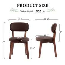 Fumahaus Beige Wooden Dining Chairs Set Of 2, Modern Linen Upholstered Kitchen Chair With Solid Oak Legs, Garden Style Side Chair For Dining Room Home Office - 貓爪皮/棕色 - 查看 2