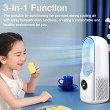 Mini Enfriador De Aire Acondicionado Portatil Ventilador - Verde - Ver 3