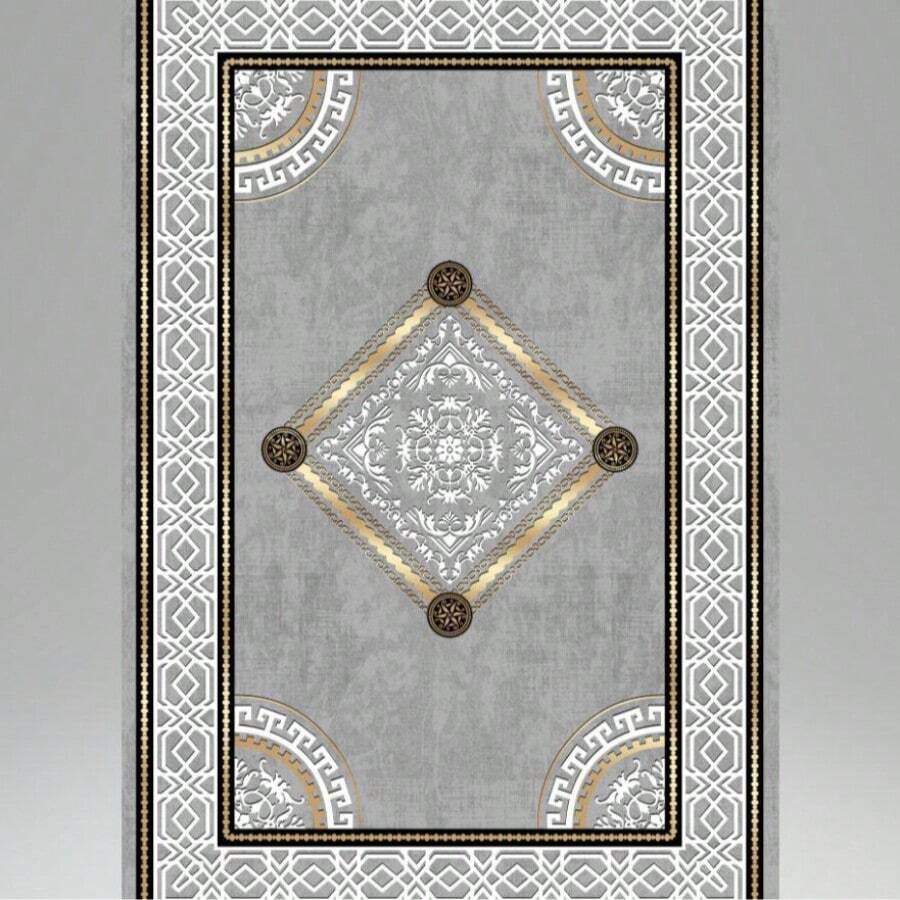 Made In Turkey - 60x100 Cm Digital Print Rug With Dot Non-Slip Foam Backing – 100% Polyester - Deep Mint - View 1