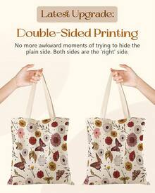 Aesthetic Tote Bag Girls - With Magnetic And Zipper Inner Pocket Women Lady Canvas Cotton Tote Bag