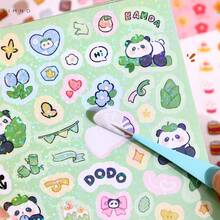 新款笔记本贴纸书，可爱熊猫笔记本装饰材料书，水鼠贴纸书，DIY贴纸，自粘式，适用于笔记本、计划本、DIY手工（多种颜色、不对称形状，包含超过1000种材料），电子游戏贴纸，日记装饰，学习用品，返校季 - 彩色 - 查看 8