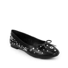 So Me Ameliem Edgy Ballet Slipper Flat With Bow  Y2K  Elegant    Bow    Ballet  Holiday  Wedding  Party  Office    Summer/ Fall - 黑色 - 查看 4