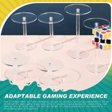 1件多功能透明亚克力展示架多功能香水架盲盒小雕像透明眼影桌面化妆品收纳架摆件