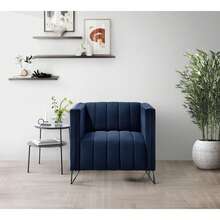 Home Design Kurtis Square Arm Chair, Loveseat, Sofa - Blue - View 3