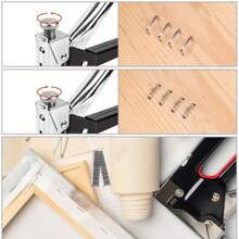 Grapadora 3 en 1, juego de grapadora de uso pesado, contiene 600 grapas: 200 clavos para puertas, 200 clavos en T, 200 clavos en U - Adecuado para reparaciones de carpintería, manualidades DIY, decoración del hogar y fijación de materiales