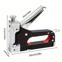 Grapadora 3 en 1, juego de grapadora de uso pesado, contiene 600 grapas: 200 clavos para puertas, 200 clavos en T, 200 clavos en U - Adecuado para reparaciones de carpintería, manualidades DIY, decoración del hogar y fijación de materiales