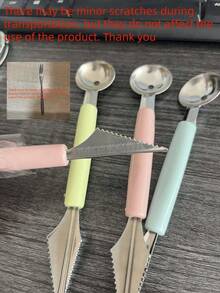 1 件不锈钢多功能水果雕刻刀、西瓜挖球器、冰淇淋勺、DIY 冷盘厨房工具、用于水果和蔬菜准备的小器具、耐用且可重复使用的西瓜勺、创意雕刻刀、水果勺、西瓜铲、水果切刀，适用于创意雕刻和舀水果球 - 水果爱好者和美食家的必备厨房工具