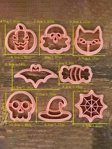 8pcs Halloween Cookie Cutter Set, Cartoon Mini Pumpkin Shape Dough Mold DIY Baking Pastry Tool - Cookie Cutters - View 3