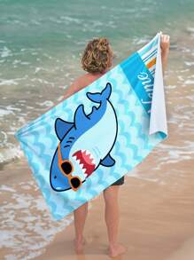 1 Stück personalisiertes Strand-Handtuch mit Meeres-Motiv, lustiges cartoon-artiges niedliches Meer-Thema (Seepferdchen/Hai/Oktopus/Qualle), helles und fröhliches Design, großzügige Größe für Komfort, ideal für Strandtage, Pool-Partys, einzigartiges Geschenk um deinen Sommer zu personalisieren