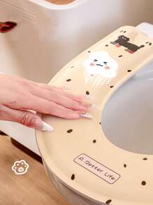 1/2pcs Adhesive Toilet Seat Cover, Waterproof Warm Padded Washable Foam Toilet Mat Cushion For Home, Maternity Bathroom Decor