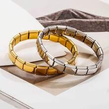 3条18K镀金优质不锈钢手链，多功能可调节男士手链，可自由组装。可调节设计确保日常佩戴舒适。 - 彩色 - 查看 3