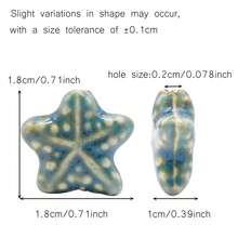 10 件釉面陶瓷珠，海星隔珠 2 毫米孔贝壳，适用于手链、耳环和项链，DIY 海滩珠宝和工艺品 - Sea Star Beads - 查看 22