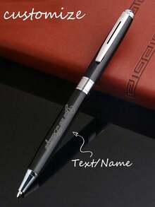 1pc Customized Metal Signature Pen - Customizable Name Or Logo, Comes With Exquisite Gift Box, Ideal For Office, Birthday, Personalized Wedding Gifts. Multifunctional, Durable, Beautiful, Reusable, Exquisite, Fashionable, High Quality, Rich Colors, Modern, Customized, Personalized, Unique, Ideal Gift For Him, Also Suitable For Dad, Mom, Family, Friends, Tea Room, Home, Garden And Other Occasions. - Multicolor - View 4