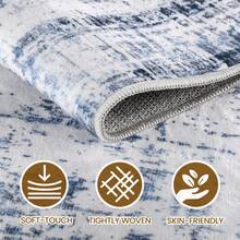 Sour Lemon Rugs Living Room 240x300, Large Machine Washable Area Rug, Non Slip Vintage Retro Rug For Bedroom, Soft Thin Abstract Rug Foldable Carpet Rugs Living Room Home Office Decor - Azul claro - Ver 3