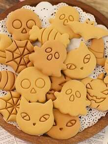 8pcs Halloween Cookie Cutter Set, Cartoon Mini Pumpkin Shape Dough Mold DIY Baking Pastry Tool - Cookie Cutters - View 7