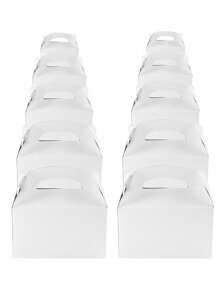 10/20PCS White Party Favor Treat Boxes, Goodie Gable Paper Gift Boxes With Handles. Perfect For Wedding,White Gable Therapy Box Party Favor Box Candy Cookies Candy Toys Birthday Party Wedding Shower Holiday , Birthday, Graduation, Shower(6.3x3.5x3.5inch)
