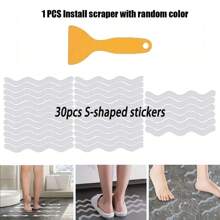 30 Piece Set Of Transparent Anti Slip Bathtub And Shower Floor Stickers - Bathtub Floor Anti Slip Tape - Easy To Stick And Remove - Prevent Slipping And Falling, Bathroom Decoration, Bathroom Accessories