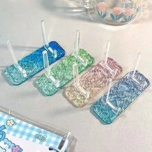 1pc Multi-Functional Acrylic Display Stand, Candy Color Card Frame Base, For Anime Peripheral Storage, Badge Holder