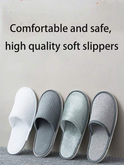 1/2/4/6pcs Pairs Spa Slippers, Disposable Slippers For Guest, Washable Reusable, Which Can Be Used As Women Men, House, Indoor, Bathroom, Bedroom, Hotel, Bride Slippers