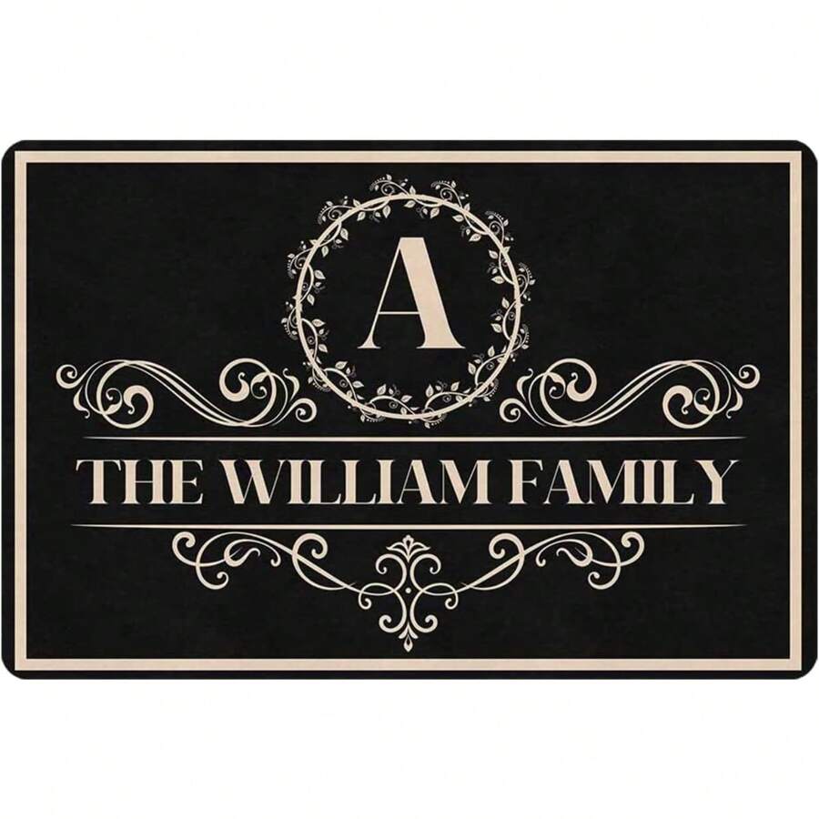 Personalized Welcome Doormat For Home Entrance,Custom Welcome Door Rug With Family Name,Indoor Porch Rugs,Non Slip Low-Profile Floor Front Switch Mat Housewarming Gift For Friend New Home - 24"X16"/30"X18" - A01 - View 1