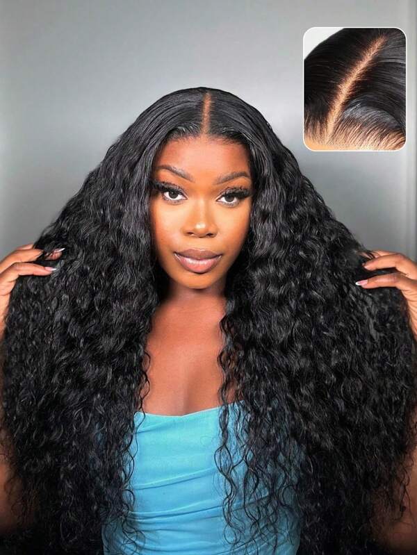 Water Wave Lace Front Wigs Human Hair 13x4 Transparent Lace Frontal Curly Wigs For Women Human Hair 180% Density Wigs Human Hair Pre Plucked With Baby Hair Natural Color