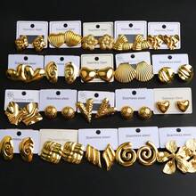 10pcs/Pack Elegant Metal Leaf, Heart, Butterfly Pendant Earrings, Suitable For Women Jewelry, Gift For Friends