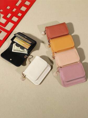 Multi Color Korean Version Women's New Popular Item Solid Color Wallet Card Bag Simple Wallet For Women Wallet Mini Wallet Purse Wallet Small Wallet Cute Wallet