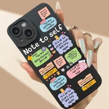 Funda para teléfono móvil con diseño de ángel de la guarda con palabras de aliento, compatible con iPhone 17/16 Pro Max, 15, 14, 13, 12, 11, Xs, Xr y Xsmax. Protección completa contra golpes, funda negra suave - Regalo de cumpleaños para novio y novia, palabras de aliento. - Negro - Ver 6