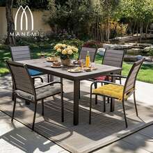 Pack 2/4/6 Cojín para silla 40x40x5 cm|Repelente al agua y fácil de limpiar|Con cintas de sujeción|Funda con cremallera desmontable|Uso interior y exterior|Ideal para comedor, terraza, jardín u oficina - Mostaza - Ver 3
