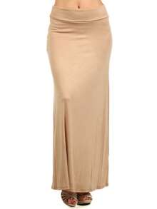 Chic Comfortable High Waisted Maxi Skirt Flowing A Line Design For Everyday Elegance - Màu Khaki - Xem 1