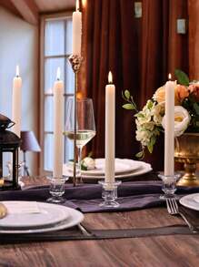 1Pc/1Set Glass Candle Holders, Hexagonal Candle Holders, Natural Crystal Design Candlestick Holders, Suitable For Home Tabletop Decoration, Candle Centerpieces, Wedding Decorations, Romantic Valentine's Day Dinner Candle Bases, Birthday Parties, Festivals,Outdoor Courtyard Decoration, Office Desktop Decoration, Aromatherapy Candle Cups, Candlelight Dinner, Room Atmosphere, Suitable For Weddings