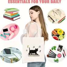 Cute Cat Print Tote Bag, Large Capacity Shoulder Shopping Bag For Leisure And Everyday Use Multipurpose Reusable Fashion Handbag