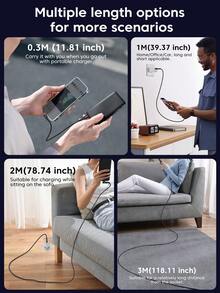 100W Max Type-C 转 Type-C 数据线，支持 S24/S23 Ultra/S22/S21 超快充电，支持荣耀手机 PD 快充；90 度 Type-C 数据线，支持 15/15 Plus/15 Pro/15 Pro Max 快充；USB-C 充电线，兼容 16/16 Plus/16 Pro/16 Pro Max - 彩色 - 查看 8