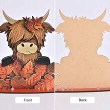 Fall Harvest Thanksgiving Hello Fall Sunflower Pumpkin Cow Theme Desktop Decorations Signs And Plaques, Fall Harvest Thanksgiving Wooden Signs, Home Office Decorations, Holiday Party Decorations, Craft Decorations, Fall Decoration