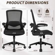 Sedia da ufficio ergonomica Milacyee in rete traspirante con supporto lombare, braccioli regolabili, telaio regolabile in altezza e ruote girevoli a 360° per ufficio e studio.