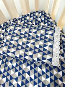 Laura Baby 2-Piece Sheet Set For American Standard Crib Or Mini Crib 100% Cotton - 海洋菱形 - 查看 4