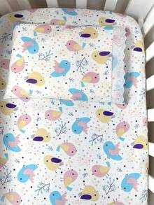Laura Baby 2-Piece Sheet Set For American Standard Crib Or Mini Crib 100% Cotton - 粉紅鳥 - 查看 3