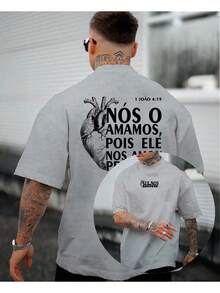 Camiseta NÓS O AMAMOS F/C Camisa Basica Algodão Manga Curta - Cinza - Visão 1