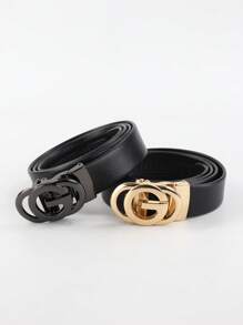 1pc Black Multicolor Luxury Men's Self Lock Belt Belt - Adjustable, Stylish Business Casual Style, Metal Buckle, Best Gift Choice
